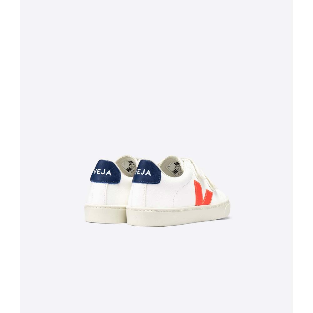 Kids' Veja ESPLAR CHROMEFREE Shoes White/Orange/Blue | ZA 730AHK